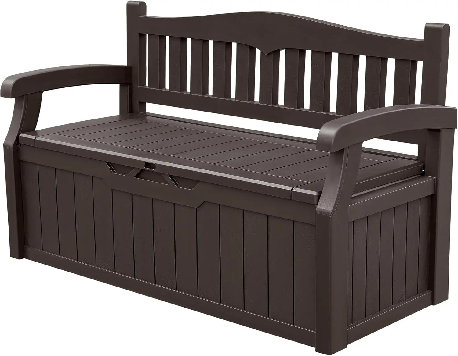 80 Gallon Storage Bench Deck Box Lockable for Patio Furniture, Garden Decor and Outdoor Seating for Garden Tools & Pool Supplies