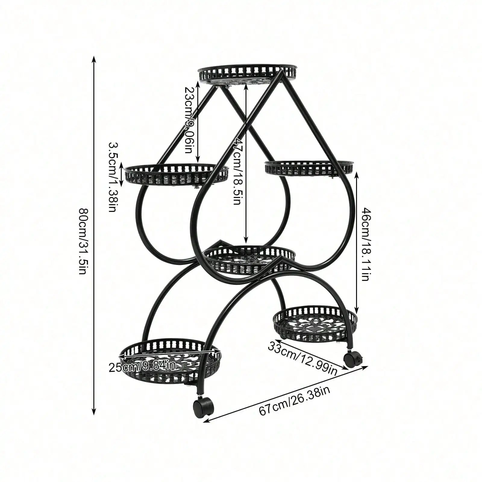 4Tier 6 Potted Plant Stand Multiple Flower Pot Holder Shelves Planter Rack Storage Organizer Display for Garden Balcony