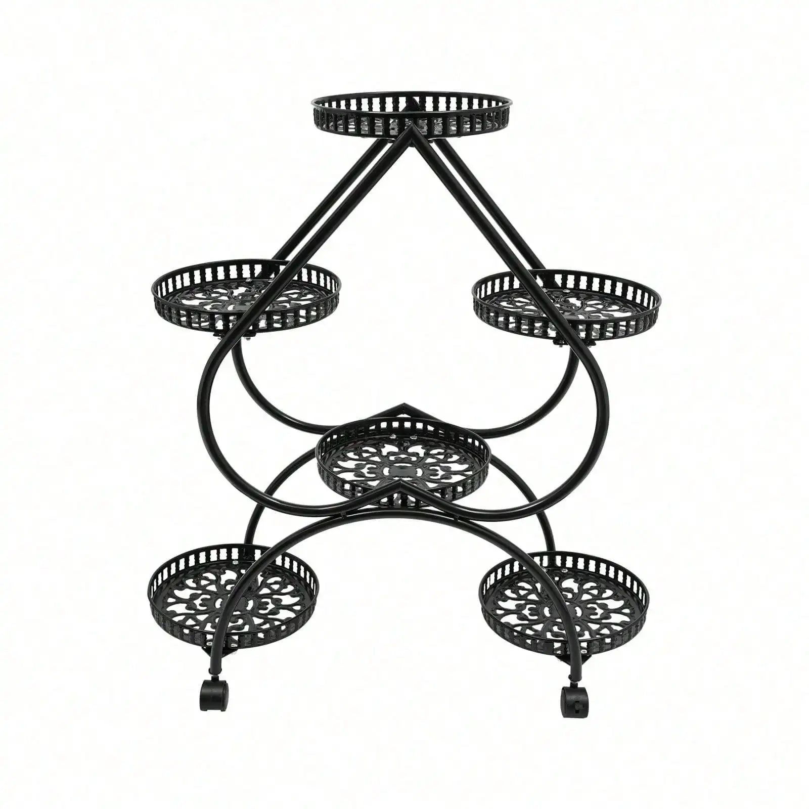 4Tier 6 Potted Plant Stand Multiple Flower Pot Holder Shelves Planter Rack Storage Organizer Display for Garden Balcony