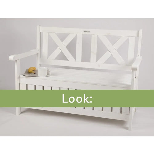 32 Gallon Storage and Cover Waterproof 2-Person 2-Seater, Solid Wood for Outdoor Seating