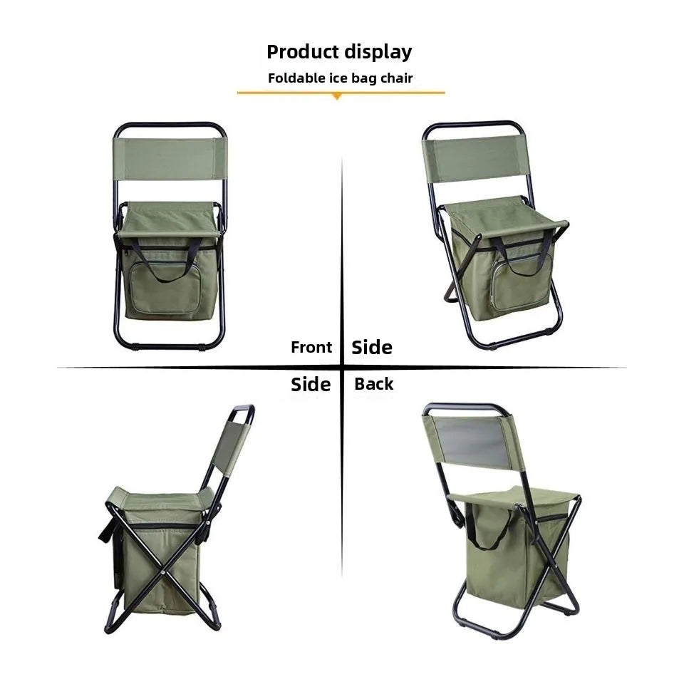 Portable Outdoor Folding Chair 3-in-1 Leisure Chair Outdoor Camouflage Pony Camping Fishing Ice Pack Chair
