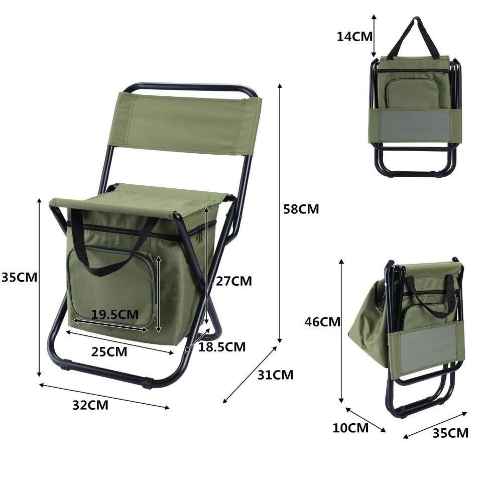Portable Outdoor Folding Chair 3-in-1 Leisure Chair Outdoor Camouflage Pony Camping Fishing Ice Pack Chair