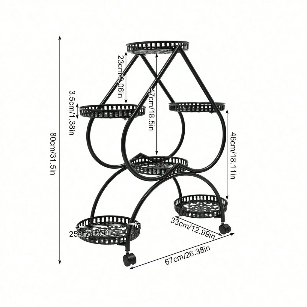 4Tier 6 Potted Plant Stand Multiple Flower Pot Holder Shelves Planter Rack Storage Organizer Display for Garden Balcony