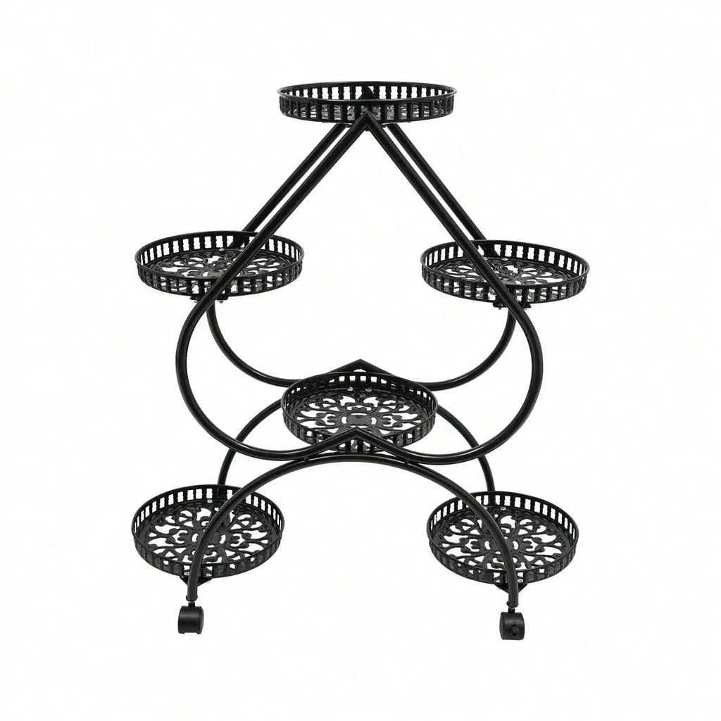 4Tier 6 Potted Plant Stand Multiple Flower Pot Holder Shelves Planter Rack Storage Organizer Display for Garden Balcony