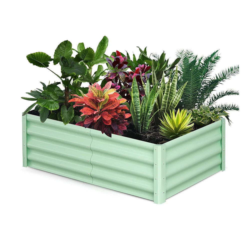 Raised Garden Bed, 8X4X1FT Metal Raised Garden Beds Outdoor, Rectangular Planter Box for Planting Plants, Vegetables and Flower